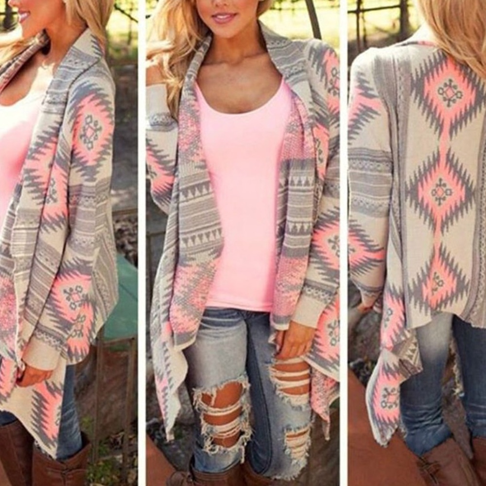 Outad Irregular Printing Shirt Knitted Sweater